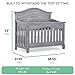 Evolur Cheyenne 5 in 1 Full Panel Convertible Crib in Storm Grey, JPMA & Greenguard Gold Certified, Crafted Out of kiln-Dried Hardwood, Features a high-Arch headboard & 3 Mattress Height Settings
