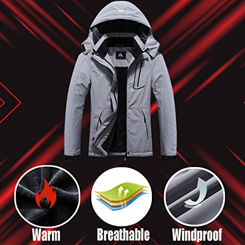 Image of MOERDENG Women's Waterproof Ski Jacket Warm Winter Coat Outdoor Windbreaker Hiking Snowboarding Jacket