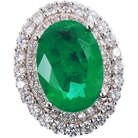 Homearda Green Women Rings,18K White Gold Plated for Women, Forever Love Gemstone Rings, Womens Jewelry Sets, Anniversary Cover