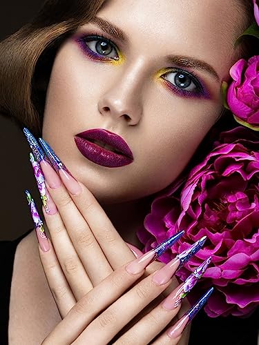 EBANKU 120 PCS Clear Full Cover Dual Nail Forms System Coffin Nail Mold Tips Acrylic Stiletto Nail Extension Tools for Nail Art Salon Nails Design - Image 2