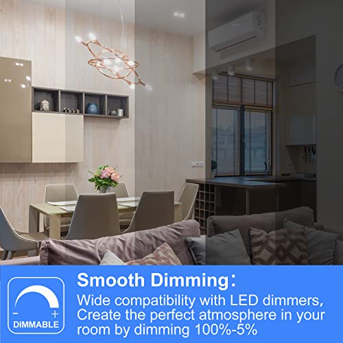 Energetic Smarter Lighting Led Candelabra Light Bulbs B10, Daylight 5000K, E12 Base, 60 Watt Equivalent Chandelier Led Edison Bulbs, Dimmable, 8 Pack #TOP2