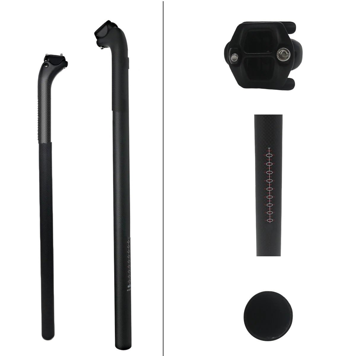 Selle de vélo pour FCFB Tige de Selle de vélo en Fiber de Carbone 600/650mm Tige de Selle VTT