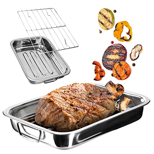 Edelstahl Truthahnbräter Mit V-Rost – 2-in-1 Für Smoker & Grill, Passend Für Kamado Joe