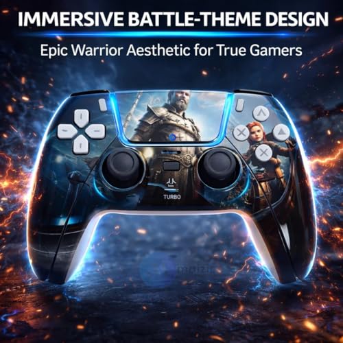 Image of Maizic Smarthome Play-X Warrier Battle Wireless Gaming Controller with Dual Asymmetric Motors, 800mAh Battery, 3.5mm Headset Jack and Plug and Play Support, Compatible with PS4, Windows PC and Android