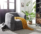 DELIFE Loungesessel Caol Chenille Grau 85x85 cm