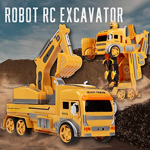 Canopus Rc Transformer Excavator Robot, Toy Truck With One Button Transformation, Remote Control Device And Bracelet Watch To Control By Gesture And Hand Move, Great Gift For Birthday And Christmas #TOP6