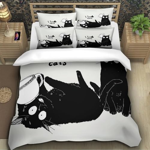 Parure de lit chat 3D microfibre résistante et douce 135x200 - 5