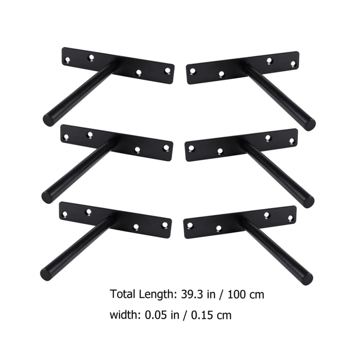 Mikikit 6 Supporti Nascosti per Mensole, Staffe da Parete in Ferro Nero, Regolabili e Resistenti, per Libreria Sospesa, 6 Set