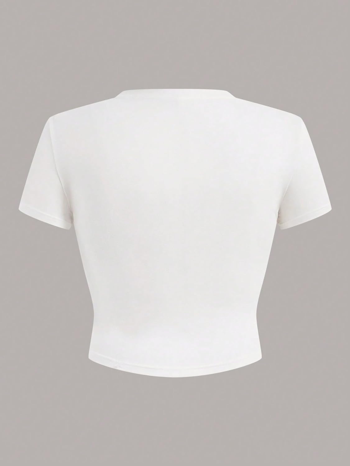 SOLY HUX Women's Plus Size Short Sleeve T-Shirt Letter Graphic Crop Top Crew Neck Fitted Tee Tops - Image 2