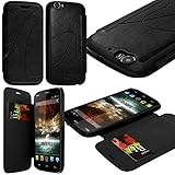  KARYLAX Seluxion - Coque Housse Etui à Rabat latéral et Porte-Carte pour Wiko Darkfull Couleur Noir + Film de Protection d\'écran