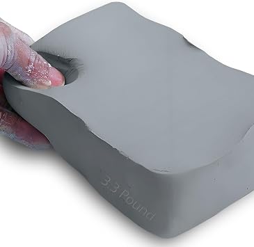 ReArt Air Dry Modeling Clay 3.3LBS, for Sculpting, Wheel Throwing, Hand Building, All-Purpose Modeling Clay Gray