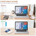 Desk Lamp with Wireless Charger, USB Charging Port, Dimmable Office Desk Light with Clock, Alarm, Date, Temperature, Foldable Lamp for Table Bedroom Bedside Office (White) - Image 2
