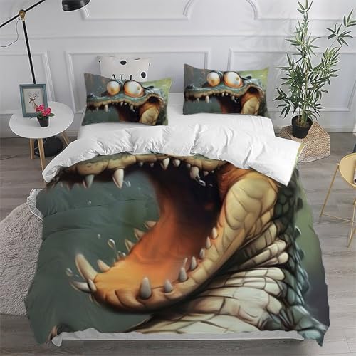Housse de couette crocodile 200x200 pour lit double avec taies - 6