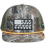 EDTREK Outdoorsman Pro 7-Panel Flat Brim Snapback Hat - Wildlife Flag - Woods Camo