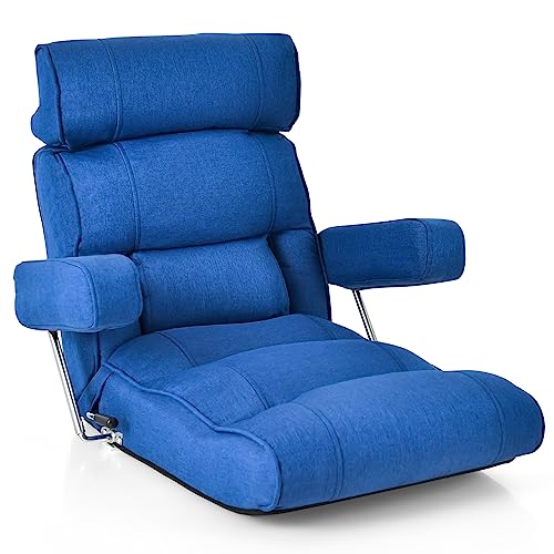 Giantex Adjustable Folding Sofa Chair - Lazy Floor Chair with Infinitely Adjustable Backrest,...