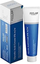 Zeelab Glycolic Acid 6% Cream for Acne, Dark Spots, Oily & Dry Skin, Acne Scars & Pigmentation – Exfoliating & Brightening 6 Percent Glycolic Acid Cream for Face – Dermatologist Recommended – 30g