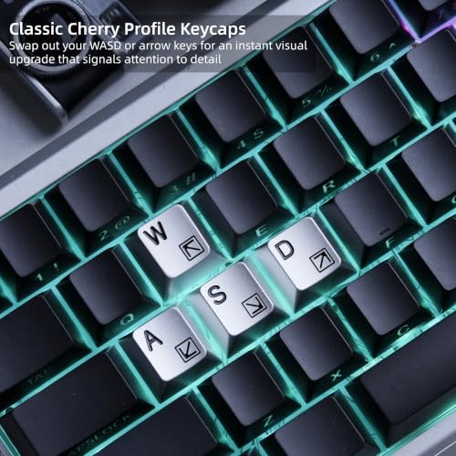 Image of Womier Aluminum Custom Keycaps,Silver CMC Cherry Profile Custom Keycaps