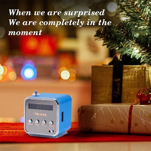 Miniatura 4 de Eboxer Mini altavoz portátil reproductor de música, radio FM, altavoz estéreo, soporte para tarjeta TF y disco U, diseño breve, mini altavoz