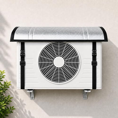 Image of Evafly Premium Aluminium AC Outdoor Protector Cover | lightweight | All-Weatherproof, Heat-Resistant Split AC Protector For 1 Ton Outdoor Units | Enhances Performance & Durability | 100x40 cm | Small