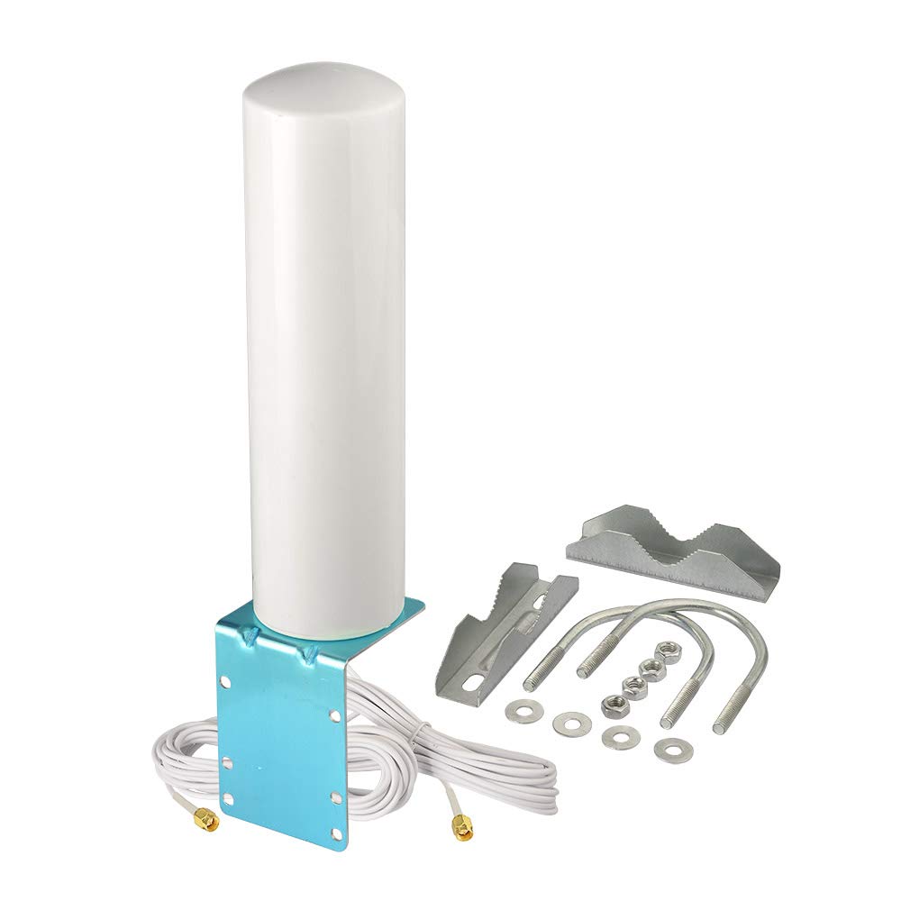 Superbat Antenna 4G Esterna 698-2700MHz 12dBi Omnidirezionale a Forma di Barile, Cavo RG174 5m con Connettore SMA Doppio per l'amplificazione dei Segnali GSM/2G/3G/4G
