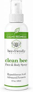 BeeFriendly® Hypochlorous Acid Spray For Face & Body, Skin, Daily Use, 8 oz | 200 PPM, Cleans Sweat & Oil, Reduces Visible Redness, Non-Drying, Breakout Prone Skin, Gentle Daily Use