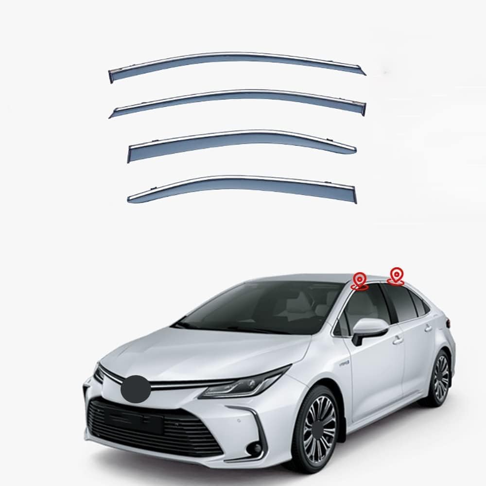 WeiYH Wind Deflectors for Toyota Corolla E210 2019-2022, Keep Your Car Ventilated in Rain Car Rain Guard Shield Stick-on Fitment Weathershields