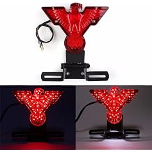 Motorcycle Warbird Hinged LED Rear License Brake Tail Light 12V for Harley Bobber Chopper Custom