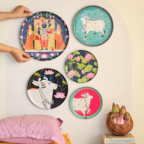 RITUALISTIC Pichwai Iron Wall Art Plates – Set of 5