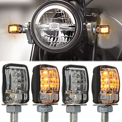 KEEPDSGN 4pcs Indicateurs de Moto 12V 6LED Mini Clignotant E-Marqué Flèche Clignotants Lumières Imperméable Universel pour Moto Scooter Quad Cruiser Off Road Cover