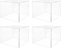Vista 27 de Paquete de 6 cajas de exhibición de acrílico de 7 pulgadas con un lado abierto, blanco, versátil, cuadrado, de plástico, para almacenamiento