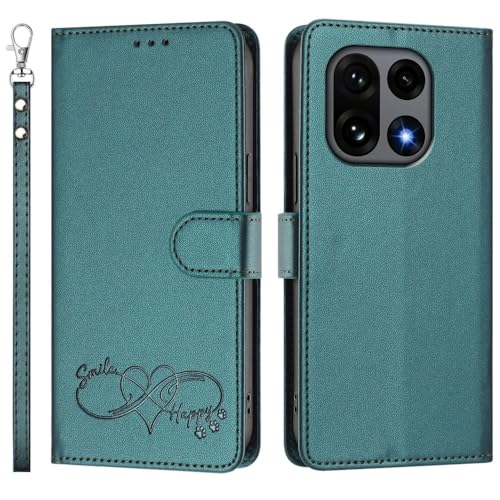 Housse One Plus 9 Pro verte avec portefeuille pour vos déplacements