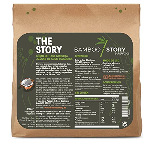 Azúcar de Coco | BAMBOO STORY | Ecológico | Bio | great Taste Award | 900g | Puro - Imagen 4