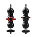 HuaerHui Double Ball Head Mount Multi-Function Aluminum Mini Magic Arm with 1/4”-20 Screw for Monitor/LED Light/Microphone, Max Load up to 4.4lb