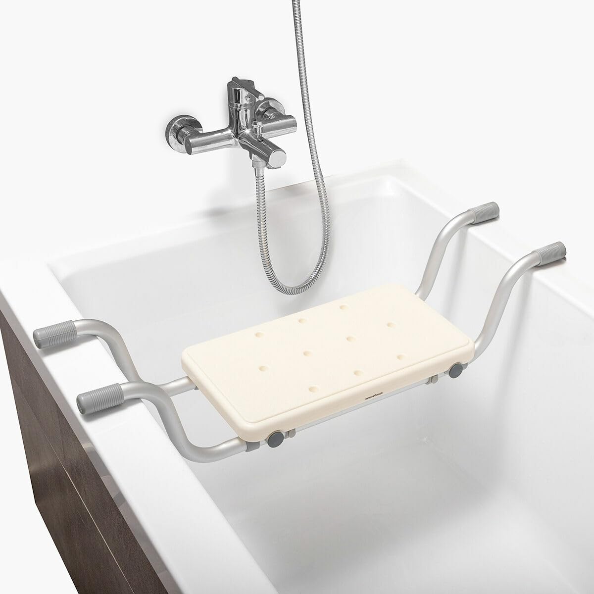InnovaGoods® Taburete baño 2-in-1, Taburete Ducha Antideslizante, Taburete baño Extensible 2 Posiciones, Silla Ducha Personas Mayores Firme sujeción, Taburete Incluye Accesorios de Montaje.