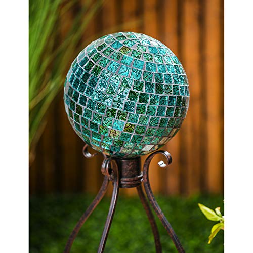 Evergreen-Garden-Beautiful-Summer-Turquoise-Mosaic-Glass-Gazing-Ball-10-x-10-x-12-Inches-Fade-and-Weather-Resistant-Outdoor-Decoration-for-Homes-Yards-and-Gardens Evergreen Garden Beautiful Summer Turquoise Mosaic Glass Gazing Ball 10 x 10 x 12 Inches Fade and Weather Resistant Outdoor Decoration for Homes Yards and Gardens