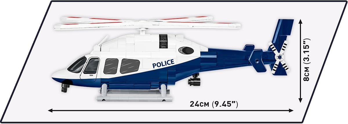 COBI Action Town Bell 429 - Police Helicopter Building Set, 254 Pieces