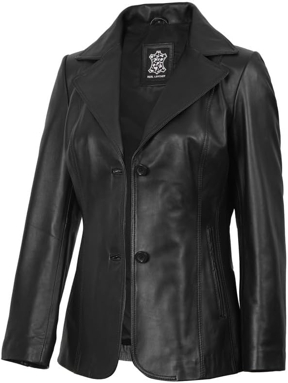 Blingsoul Leather Blazer Jacket Women - Leather Coats for Women