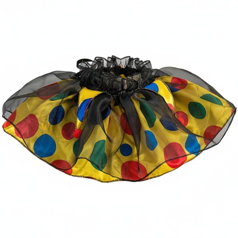 Sslvya Adult Clown Collar Detachable Fake Collar Jester Neck Ruffle Circus Costume Cape for Halloween Carnival Cosplay Accessories