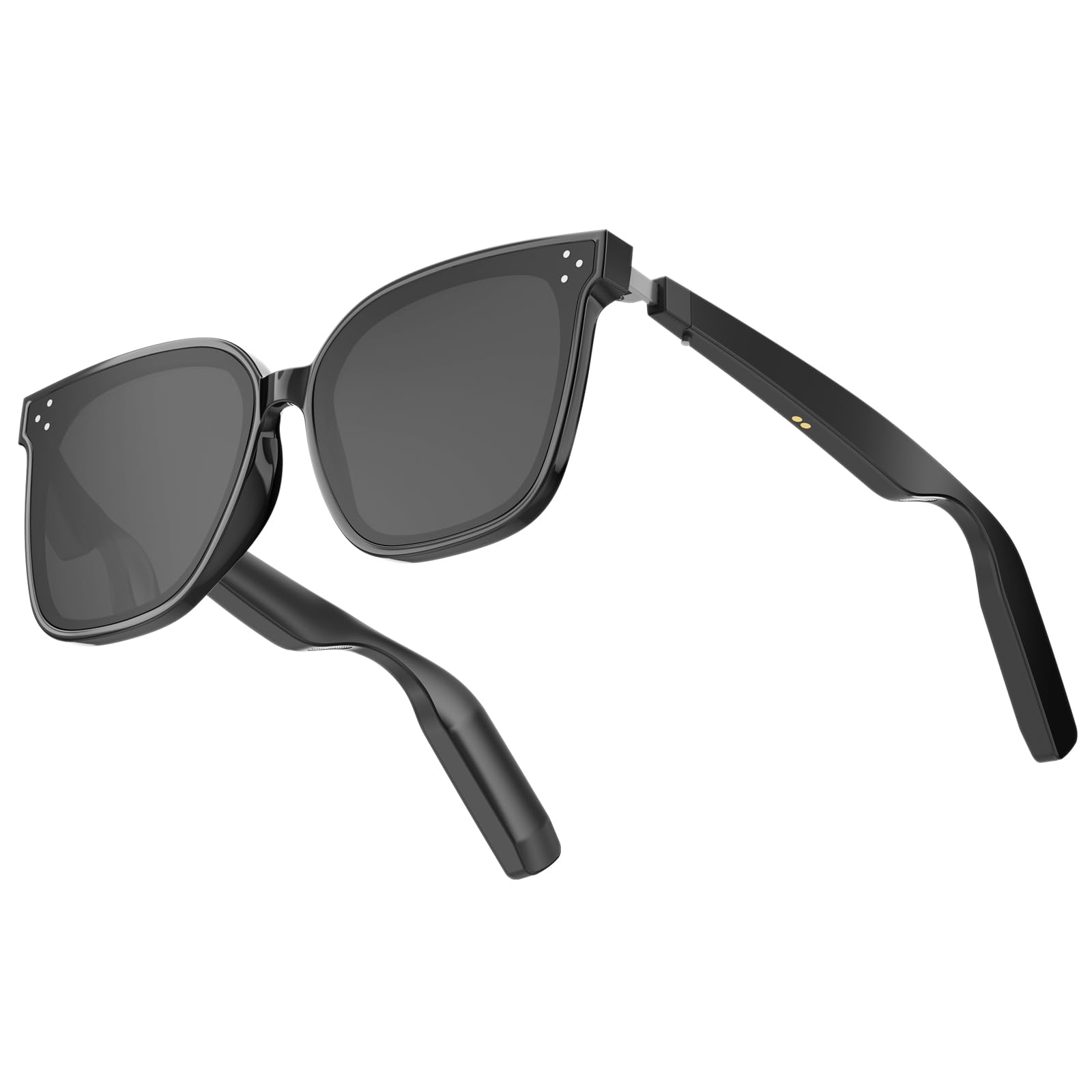Smart Glasses Bluetooth Sunglasses for Men Women, Smart Glass Sunglasses with Bluetooth Glasses with Speakers, Black, Black-M-image-37