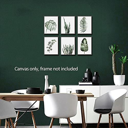 Hzsyf Green Plant Picture Wallart-Bathroom Kitchen Wall Decor Simple Life Tropical Leaf Canvas Paintings Nature Palm Banana Monstera Botanical Prints Contemporary Minimalist Posters Unframed 8X10Inch #TOP1