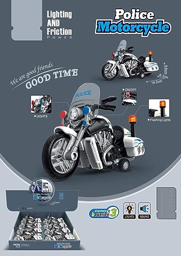 Image of Police Motorcycle Toy - Pull Back Motorcycle Toys, Tiny Gift with Music Lighting, Latte Motorcycles Toy for Kids Boys Age 3-8 Year Old [Multicolor] (Police -Motorcycles-Multicolor)