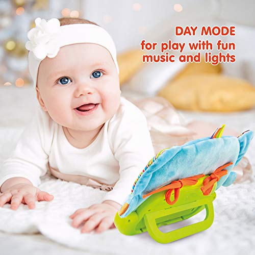 Baby Tummy Time Mirror For Floor, Crib, Play Gym & Stroller - Soft Elephant Baby Mirror W/ Hidden Characters – Daytime Play & Nighttime Lullaby Modes – 0+ Months #TOP3