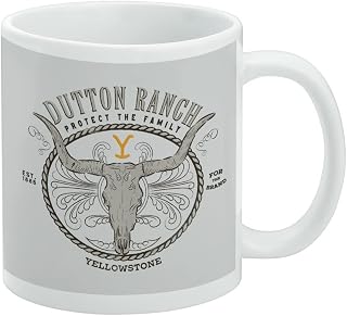 Yellowstone TV Show Badge Ceramic Coffee Mug Gift Mugs for, 11oz, White