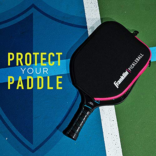 Franklin Sports Pickleball Paddle Cover - Black + Pink Case For Pickleball Paddles - Protective Racket Cover With Hook - Fits Standard Pickleball Paddles #TOP2