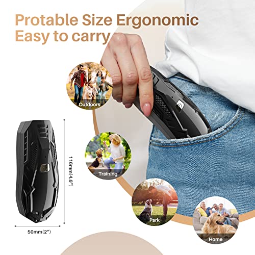 Bubbacare Anti Bell Gerät Hunde, Tragbares Ultraschall Antibell Ultraschall Gerät mit Doppelfrequenz, 16.4 Fuß Effektives Antibell für Hunde für das Training im Innen- und Außenbereich