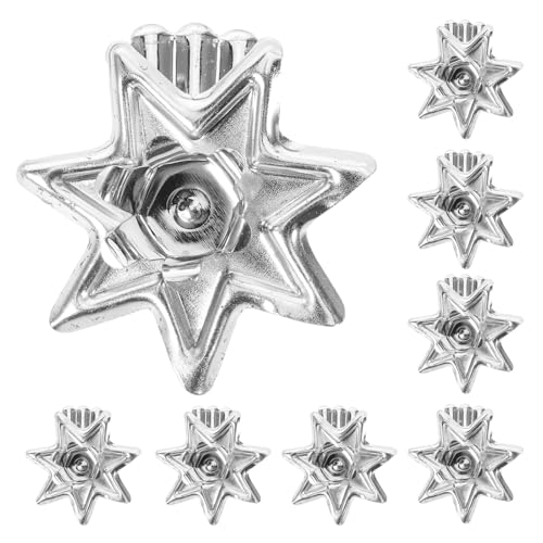 Cabilock 12 clip per candele per albero di Natale: clip per portacandele conico in metallo a forma di stella - Portacandele per decorazioni natalizie