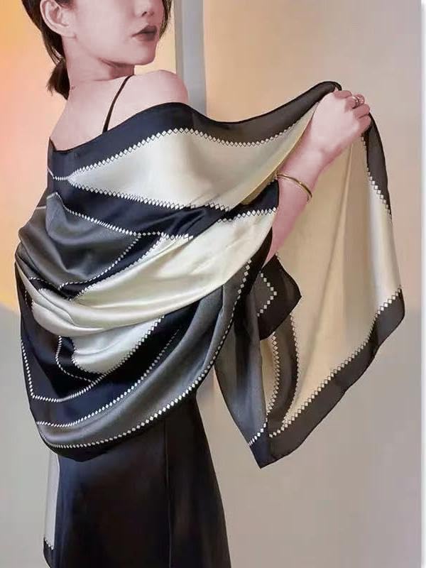 FairyCity Womens oversized Luxury Silk Scarf Long Satin Scarf Lightweight Fashion Shawl Wrap - Image 6