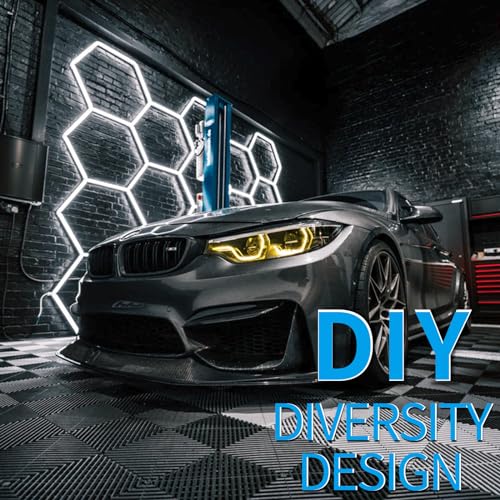 hexagon led garage light 25 pack updated bigger size 26400lm super bright car detailing ceiling led shop light for warehouse workshop gym basement car care wash room