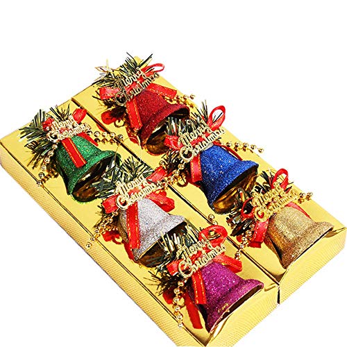 BJ-SHOP Cloches de Noël Pendentif Décoratif Arbre Ornement Cloches d'arbre de Noël 3.5CM 6 Pièces
