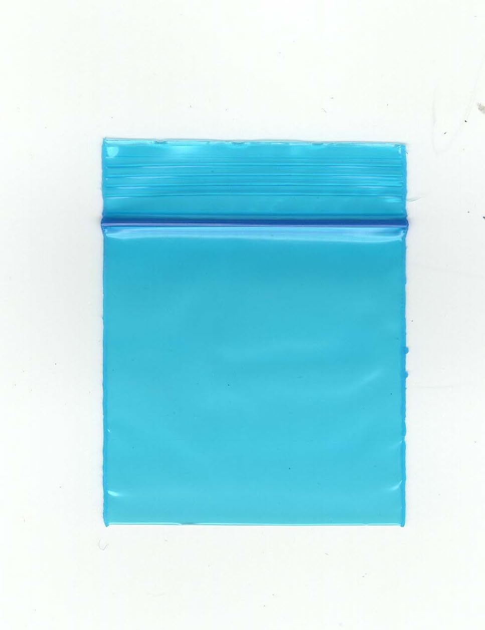 Fenny's Creations Clear Colour Transparent Reusable Grip seal Ziplock Bags Polythene Smell Proof Food Packaging Baggies Small 45mm x 45mm (Blue Bags100pcs)
